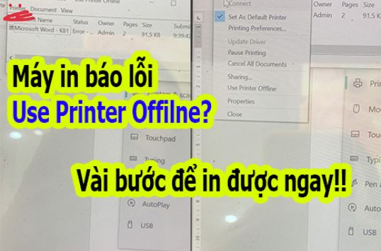 Máy in báo lỗi Use Printer Offilne?