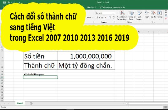 Cách đổi số thành chữ sang tiếng Việt trong Excel 2007 2010 2013 2016 2019