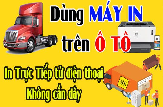 Máy in để trên xe ôtô in qua điện thoại, làm sao có thể in hóa đơn được trên xe tải bằng điện thoại?