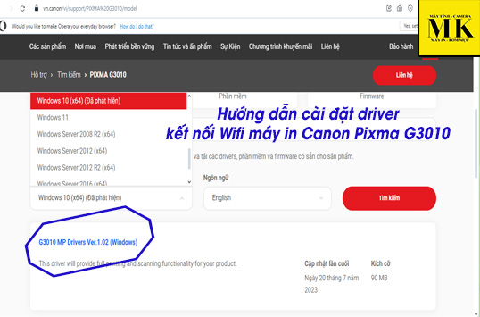 Hướng dẫn cài đặt driver kết nối Wifi máy in Canon Pixma G3010 1