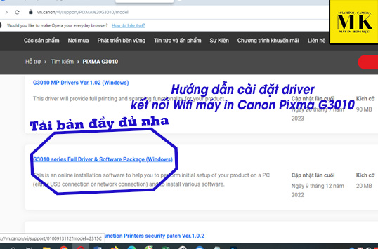 Hướng dẫn cài đặt driver kết nối Wifi máy in Canon Pixma G3010 2