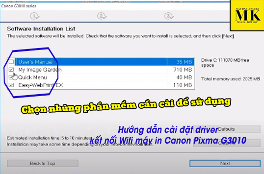 Hướng dẫn cài đặt driver kết nối Wifi máy in Canon Pixma G3010 5