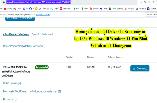 Hướng dẫn cài đặt Driver In Scan máy in hp 135a windows 10 windows 11 3