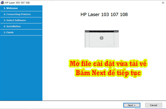 Hướng dẫn tải và cài đặt Driver máy in Hp 107a