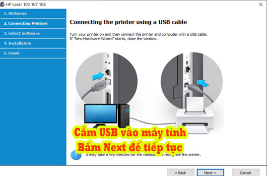 Hướng dẫn tải và cài đặt Driver máy in Hp 107a