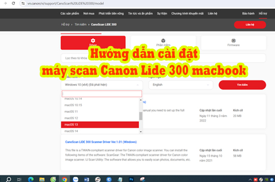 Hướng dẫn cài đặt máy scan Canon Lide 300 cho người mới macbook