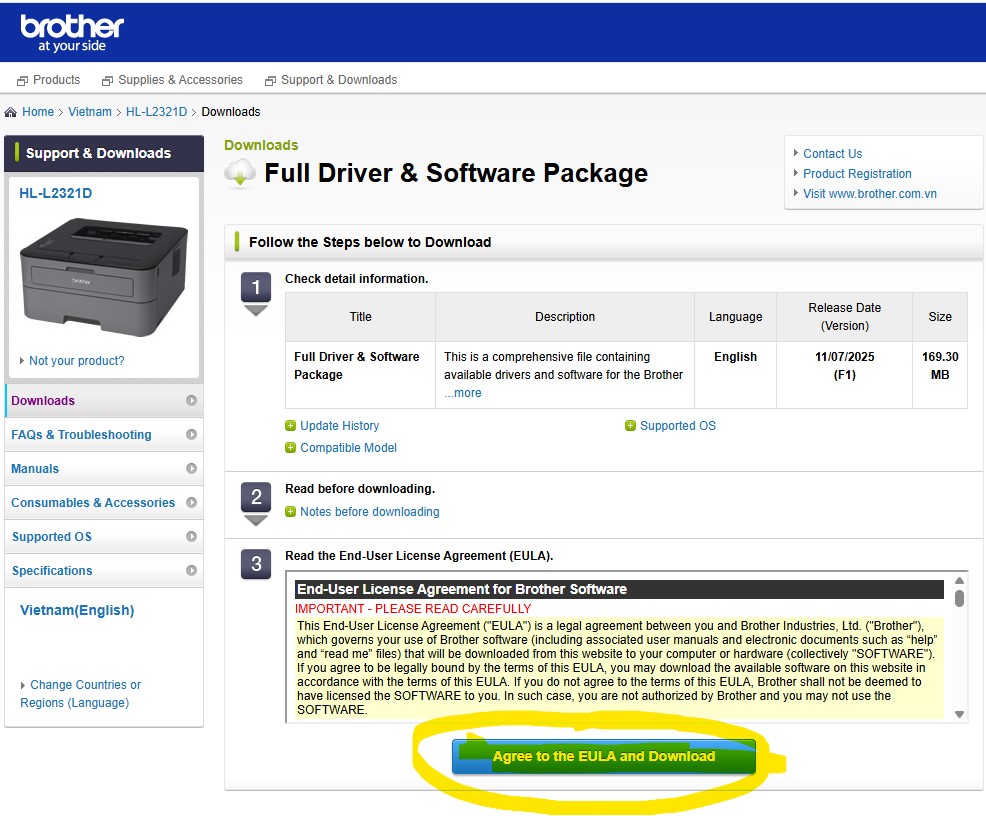 Hướng Dẫn Cài Đặt Máy In 2 Mặt Brother HL-2321D Trên Windows 10 & 11