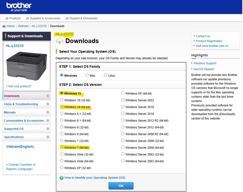 Hướng Dẫn Cài Đặt Máy In 2 Mặt Brother HL-2321D Trên Windows 10 & 11